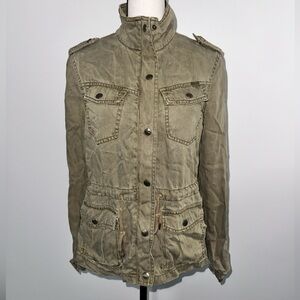 Olive Green Max Jeans Zip Up Jacket